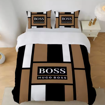 3 Piece Bedding Set Soft Cotton H-Hugos BossSS & Duvet Cover Modern Home Decor for Bedroom Living Room With 2025 New Design