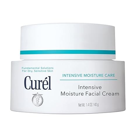 Curel Japanese Skin Care Intensive Face Moisturizer Cream, Hydrating Face Lotion for Dry to Very Dry Sensitive Skin, Anti-Aging, Fragrance-Free, Anti-Wrinkle Japanese Skin Care, 1.4 Oz