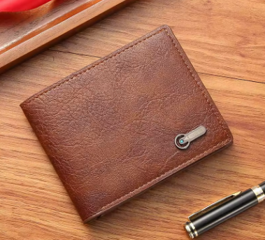 Men Short Bifold Faux Leather Masculina Billetera Credit ID Card Holder Wallet Billfold Purse Clutch Solid Hombre Business Slim