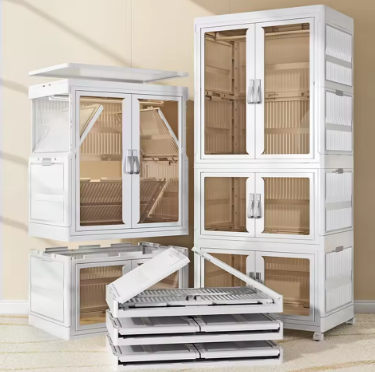 Bedroom Closet Collapsible Simplicity Household Wardrobe Furniture with Hanging Rod Plastic Assemble Clothing Organizer Rack